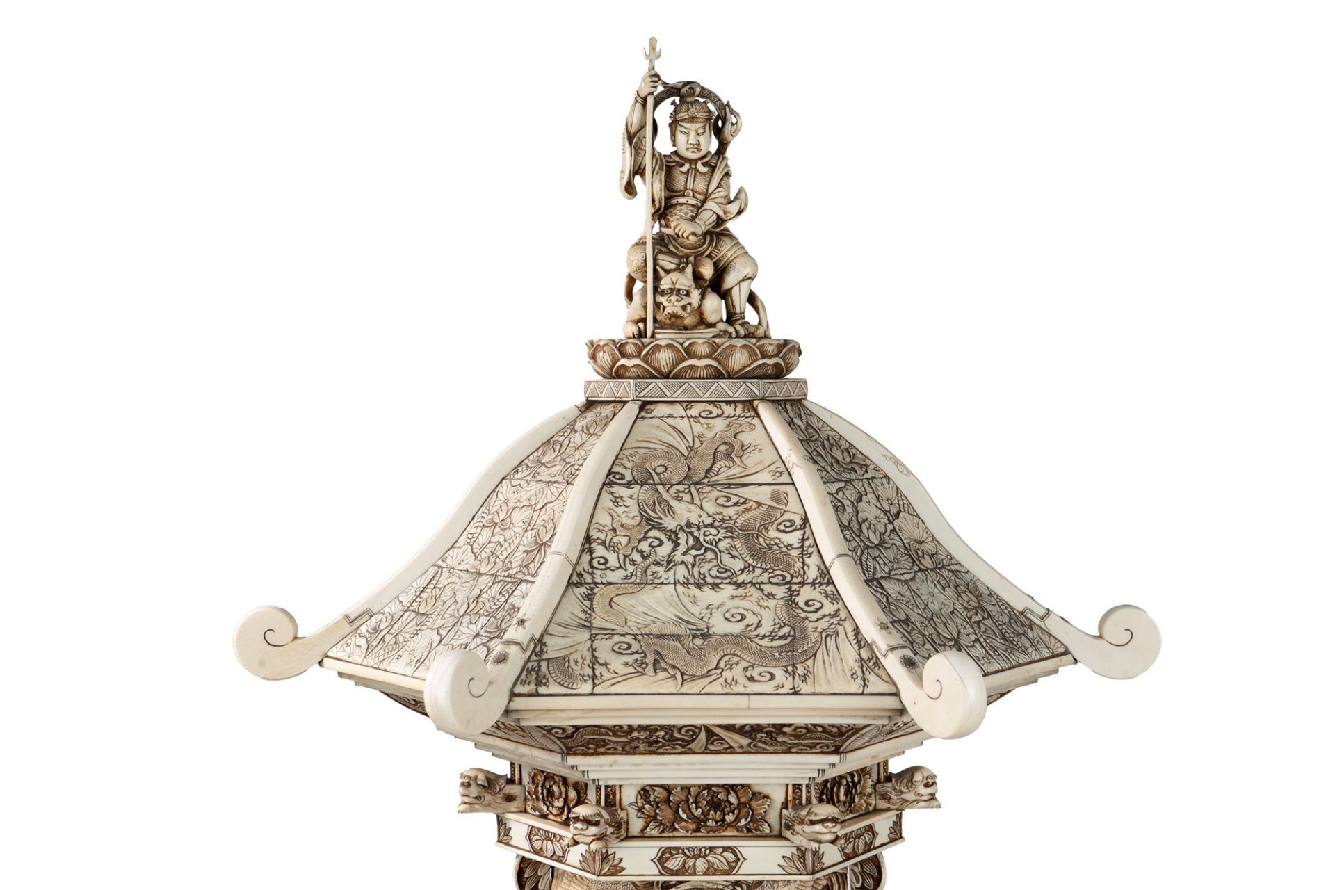 AN IMPORTANT IVORY PAGODA, Japan, Meiji period (1868-1912) - Image 8 of 9