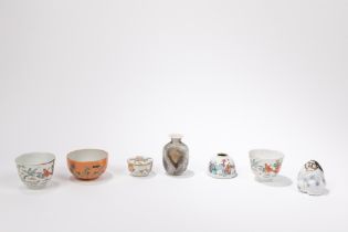 SEVEN PORCELAIN OBJECTS, China, 19th / 20th century