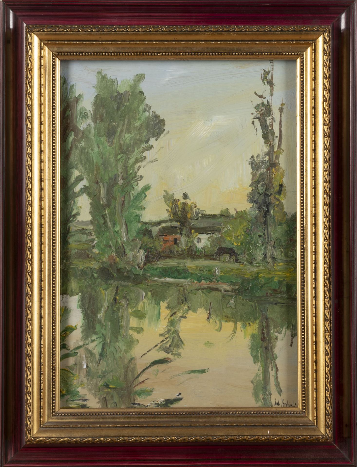 Carlo Verdecchia (Atri 1905-Napoli 1984) - Reflections in a pond - Image 2 of 3