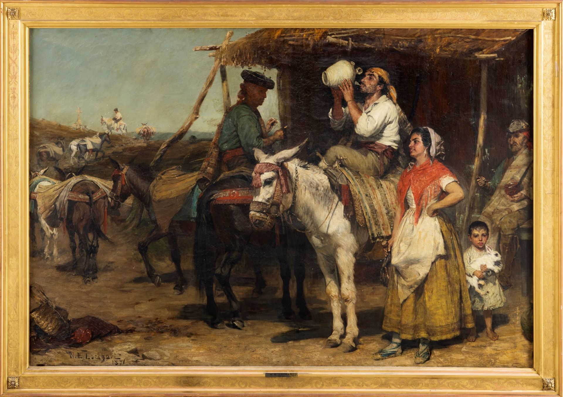William Ewart Lockhart (Eaglesfield 1846-Londra 1900) - Spain, the stopover for the gypsies, 1871 - Image 2 of 4