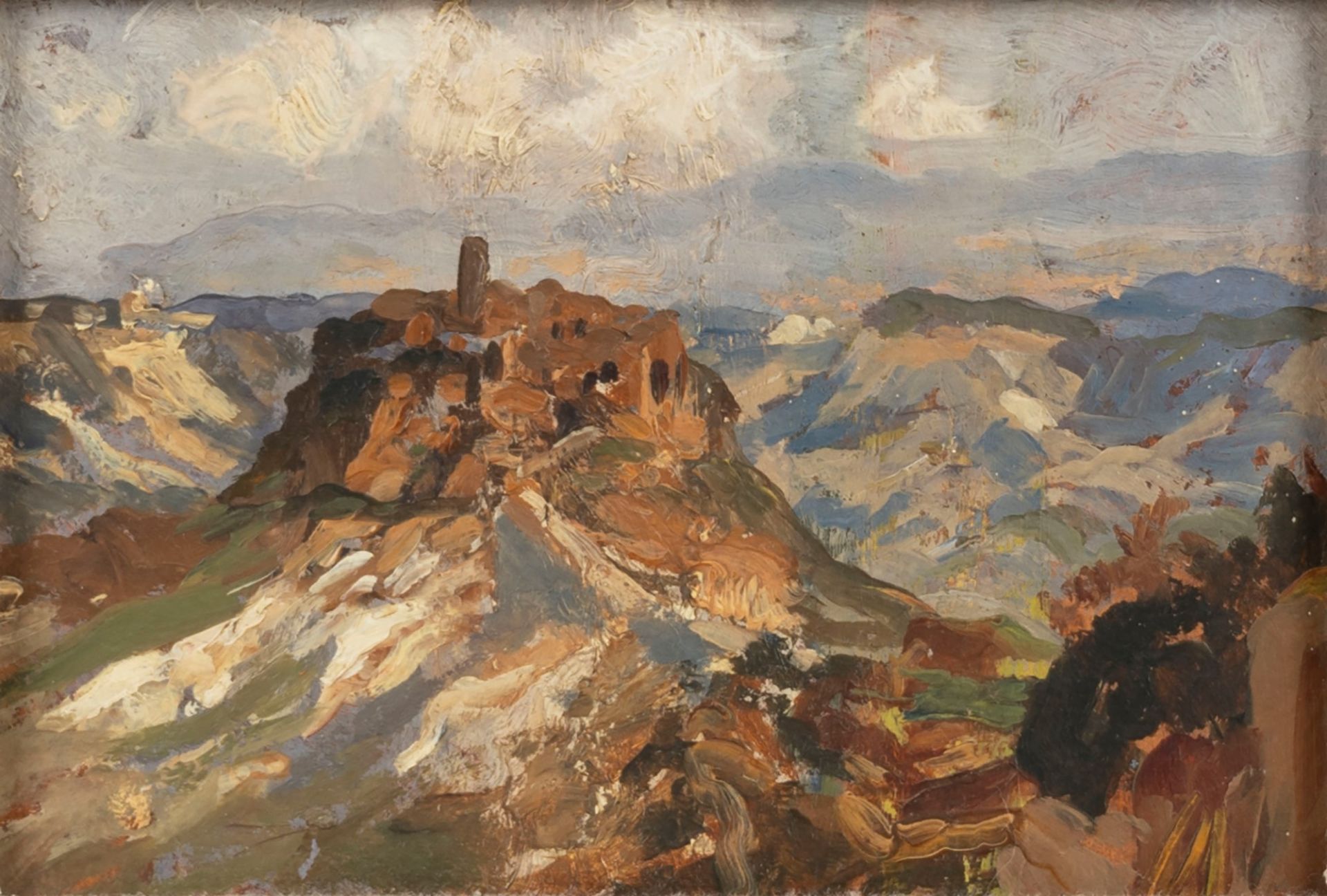 Max Roeder (Monaco 1866-Roma 1947) - "Civita di Bagnoregio", 1899