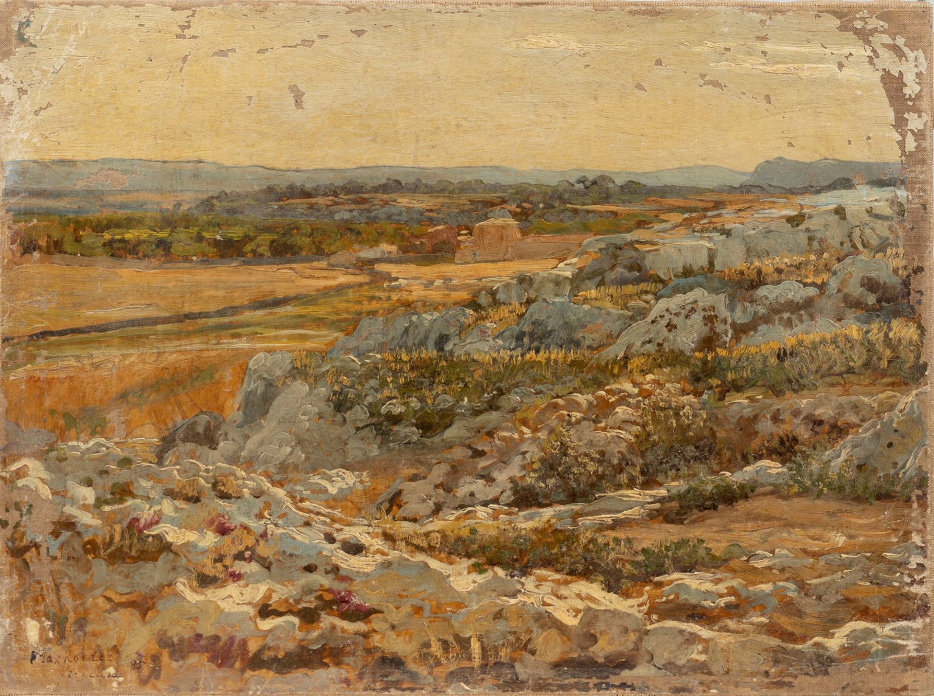 Max Roeder (Monaco 1866-Roma 1947) - Syracuse, view of the countryside, 1895