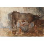 Carlo Striccoli (Altamura 1897-Arezzo 1980) - The milking