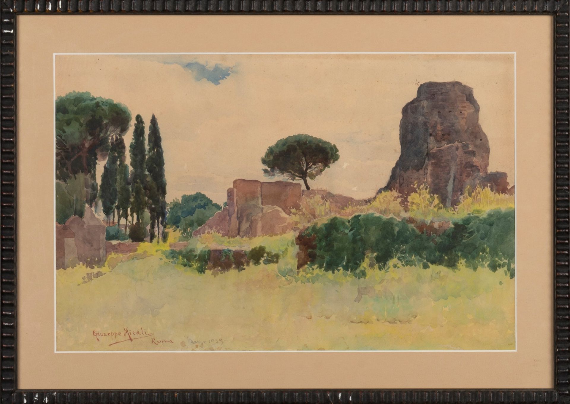 Giuseppe Micali (Messina 1866-Roma 1944) - Ruins in Rome, 1929 - Bild 2 aus 3