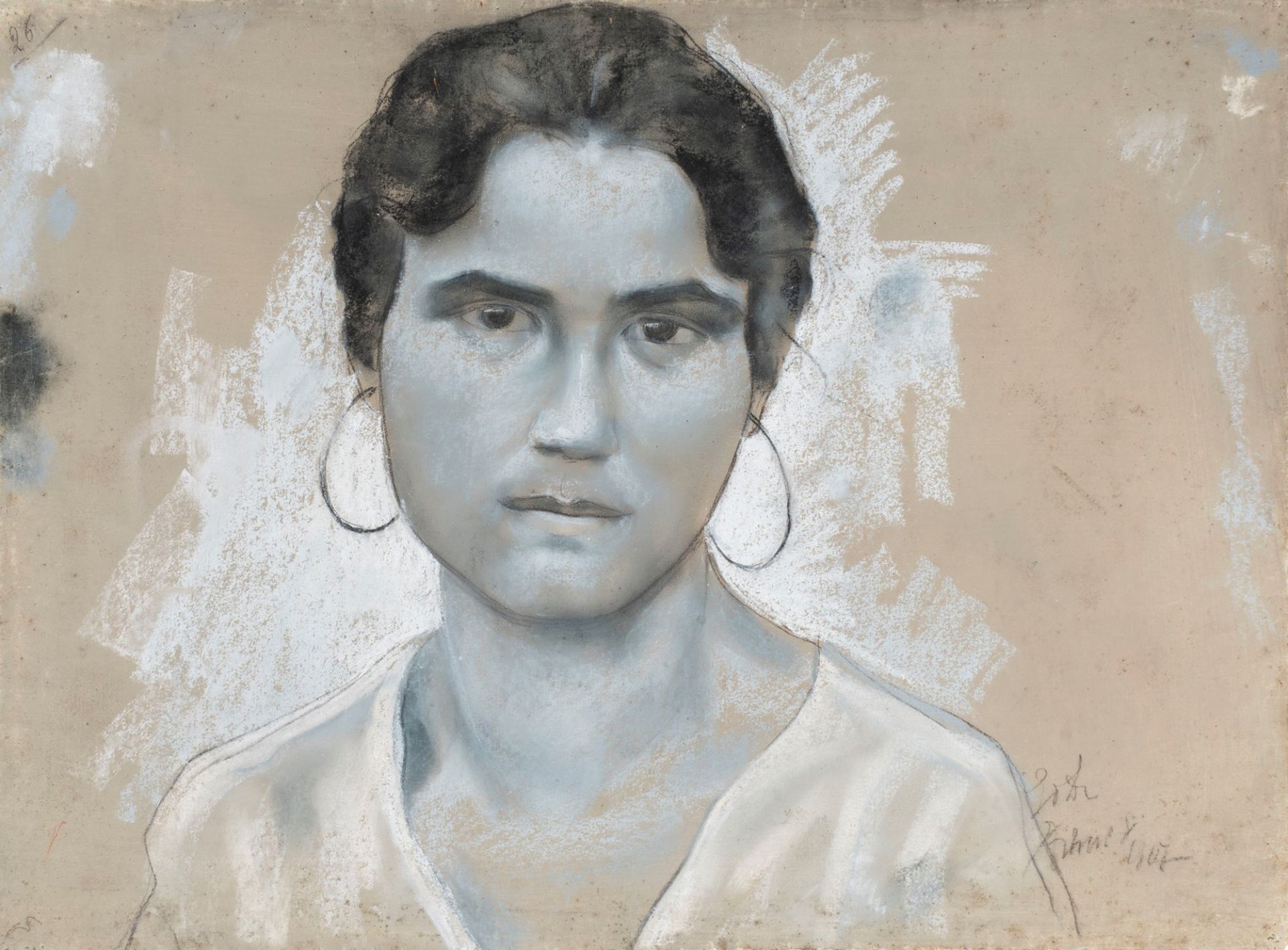 Emilia de Divitiis (Roma 1898-1979) - Portrait of a girl, 1917