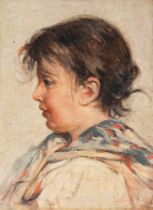 Attribuito a Silvestro Lega (Modigliana 1826-Firenze 1895) - Gabbro girl