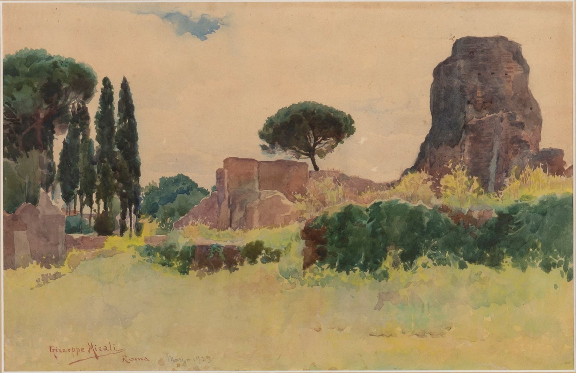 Giuseppe Micali (Messina 1866-Roma 1944) - Ruins in Rome, 1929