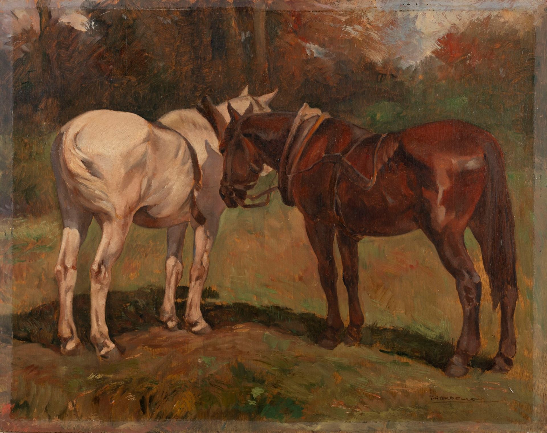 Tito Corbella (Pontremoli 1885-Roma 1966) - White horse and bay horse