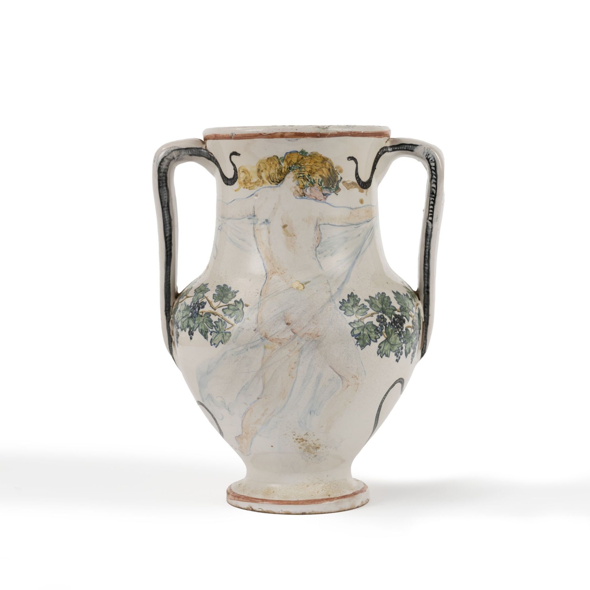 Basilio Cascella (Pescara 1860-Roma 1950) - Two-handled jug with Bacchae