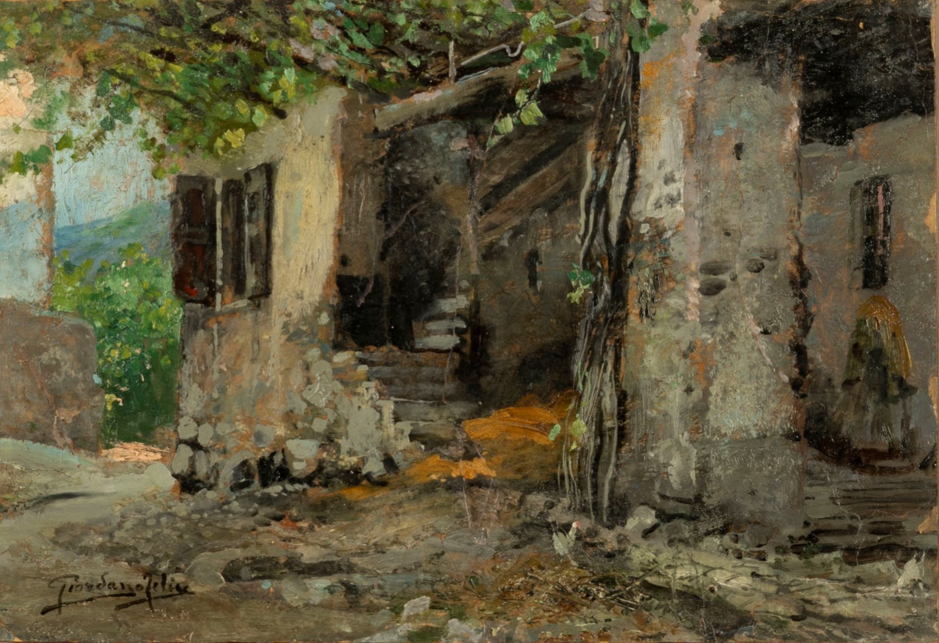Felice Giordano (Napoli 1880-Capri 1964) - Farmhouse