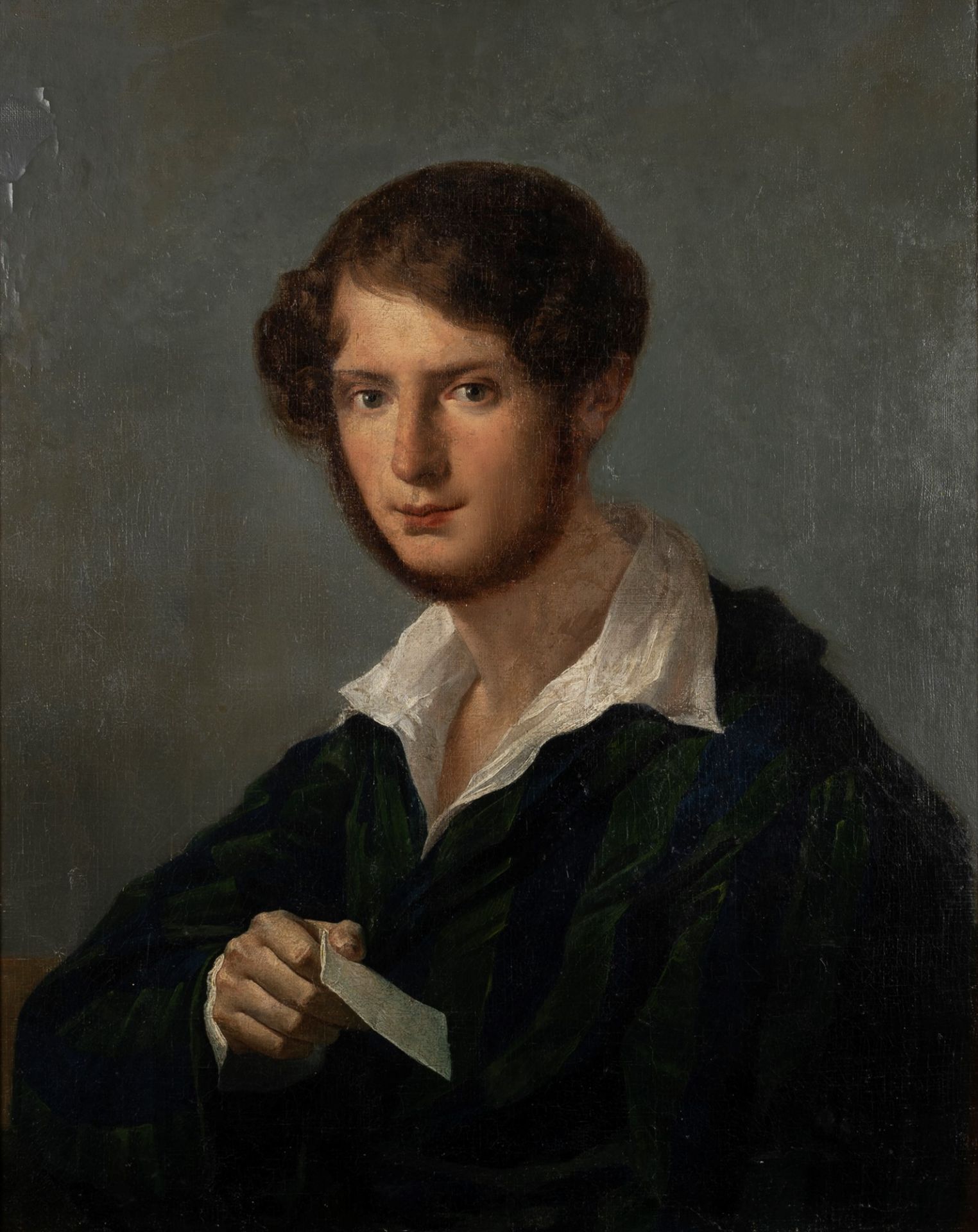 Scuola lombarda prima metà del XIX secolo - Portrait of a young man of letters