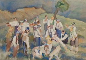 Carlo D'Aloisio da Vasto (Vasto 1892-Roma 1971) - "Gathering", 1928