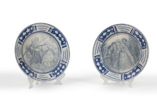 Basilio Cascella (Pescara 1860-Roma 1950) - Pair of plates from the "Iorio's daughter" series