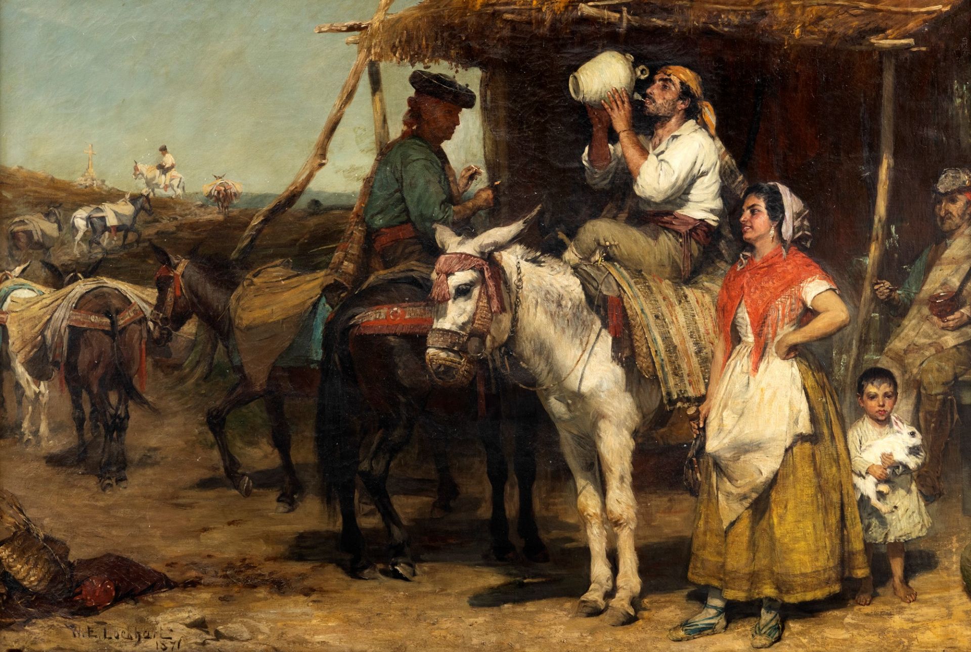 William Ewart Lockhart (Eaglesfield 1846-Londra 1900) - Spain, the stopover for the gypsies, 1871