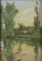 Carlo Verdecchia (Atri 1905-Napoli 1984) - Reflections in a pond