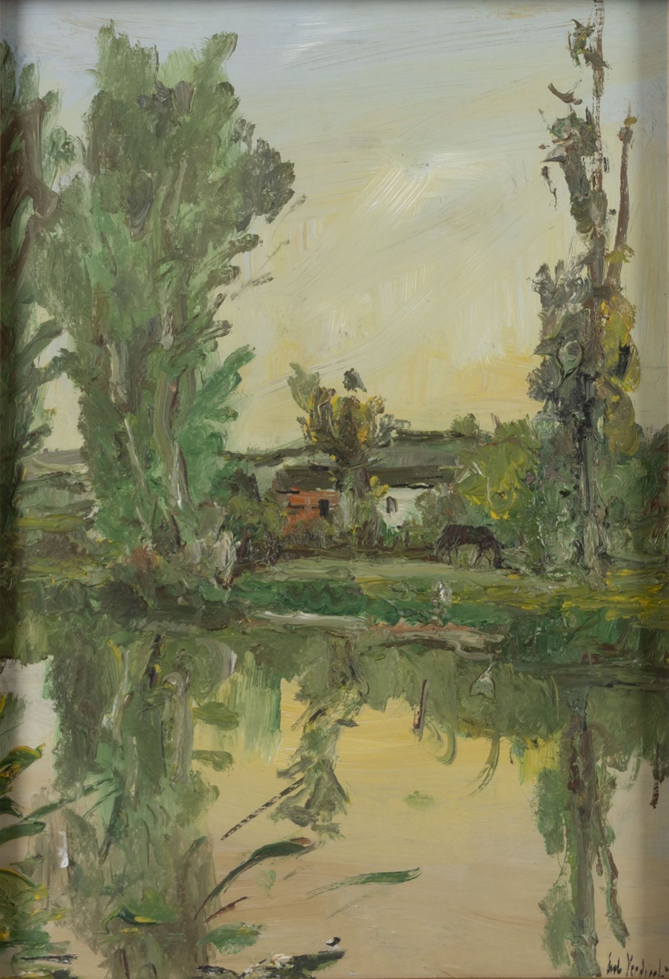 Carlo Verdecchia (Atri 1905-Napoli 1984) - Reflections in a pond