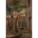 Francesco De Nicola (Musellaro 1882-Napoli 1961) - Little girl on the stairs of the ancient village