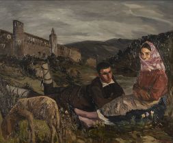 Alessandro Pandolfi (Castellammare Adriatico 1887-Pavia 1953) - Pair of young shepherds