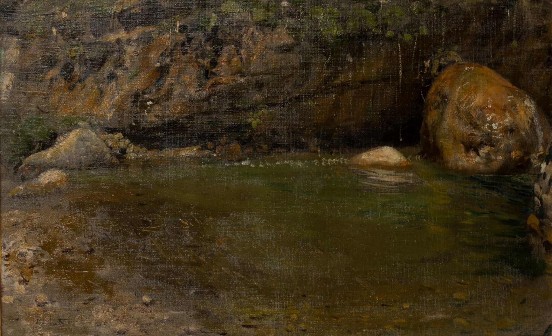 Francesco Paolo Michetti (Tocco di Casauria 1851-Francavilla al Mare 1929) - The Orfento river, ci