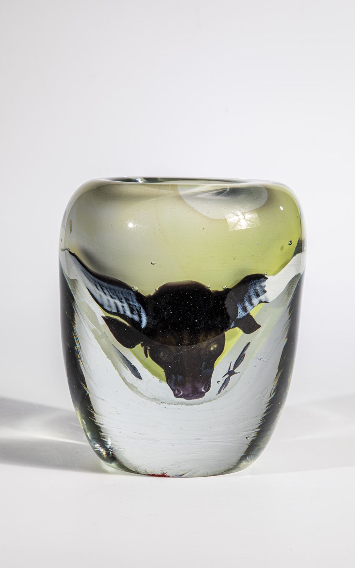 Vase with bull head