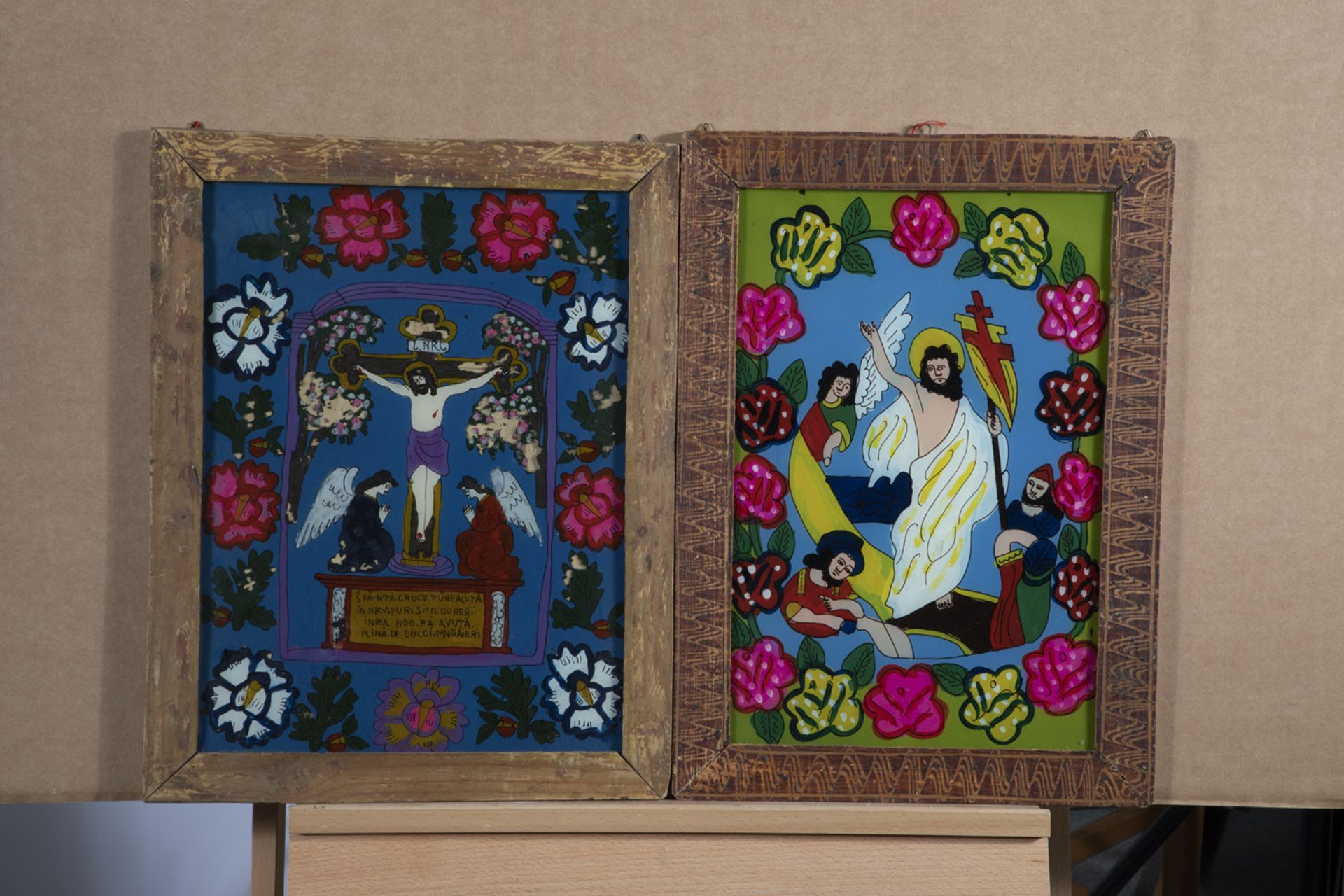 Four reverse glass paintings - Image 2 of 2