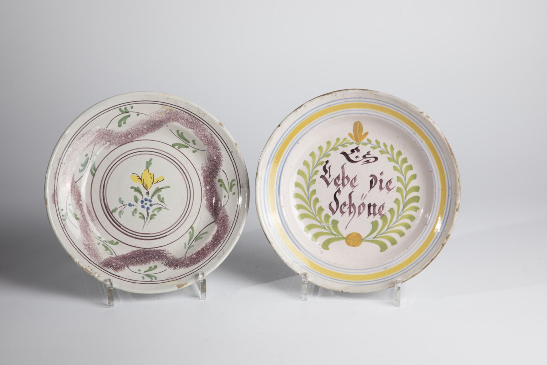 Slogan and flower plates