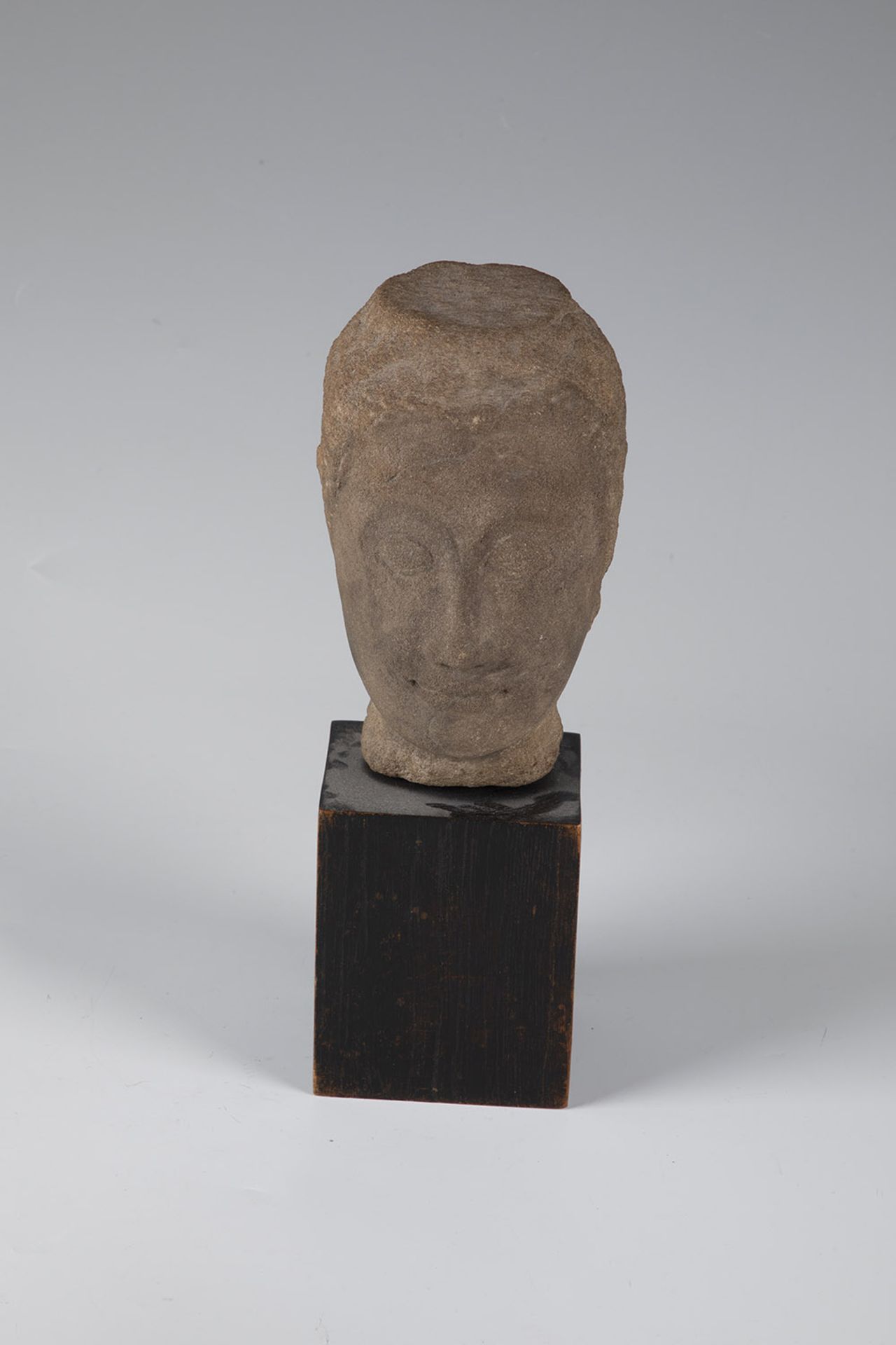 Buddha head made of stone