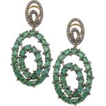 Emerald Diamond Drop Earrings
