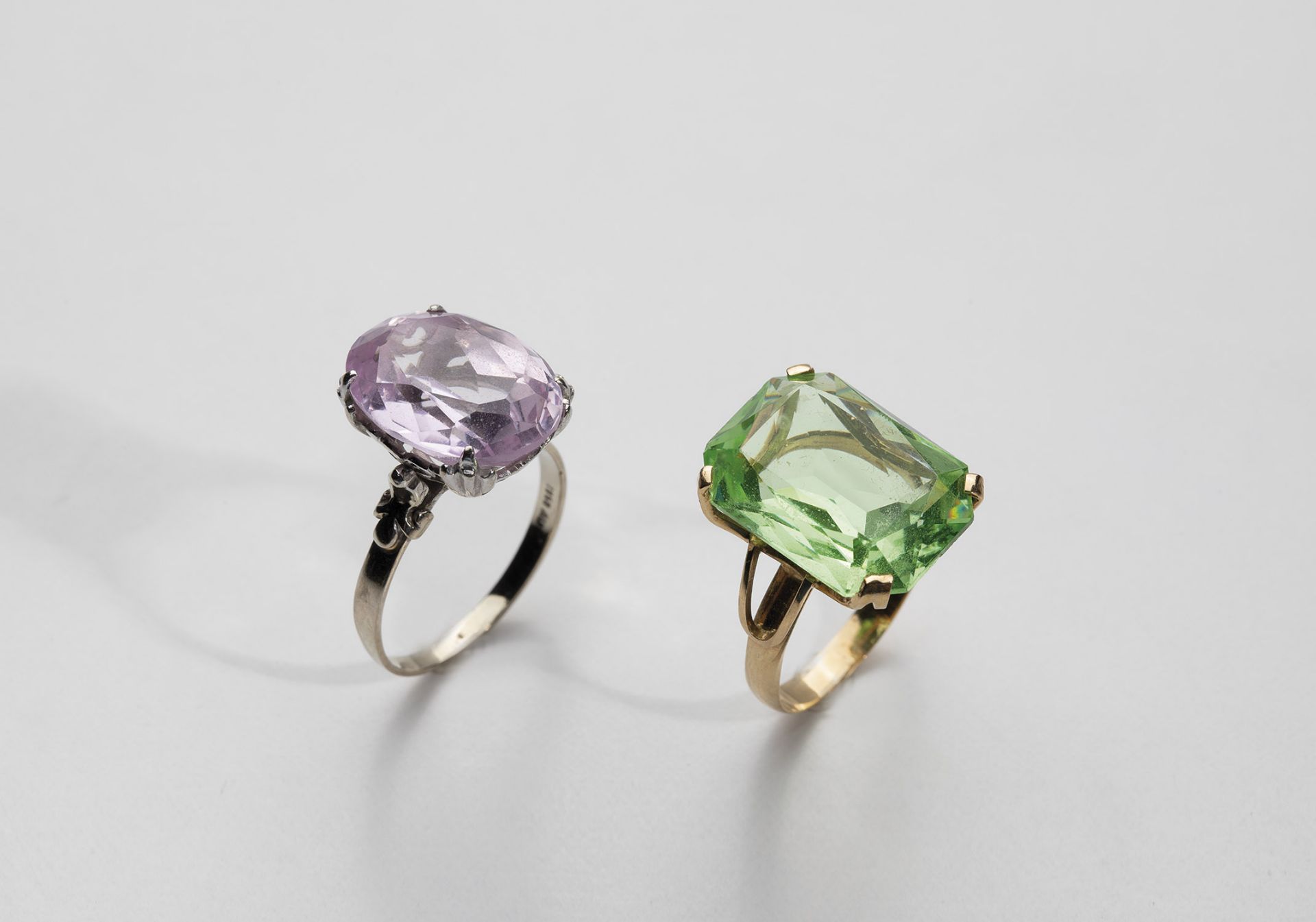 Two gemstone rings