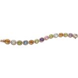 Coloured gemstone bracelet with brilliant-cut diamonds