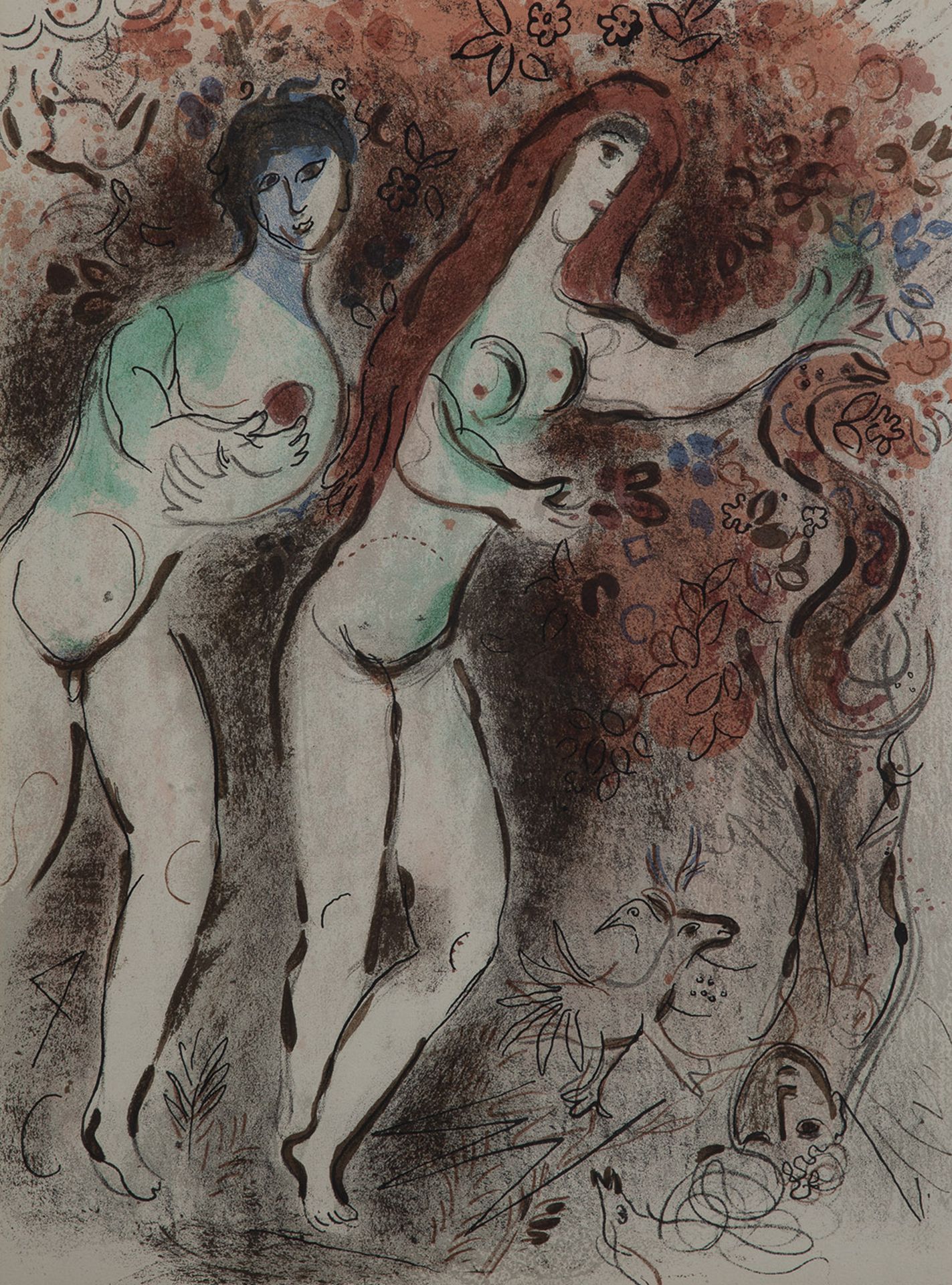 ''Adam and Eve'', 1960 Marc Chagall (1887 Ljosana Belarus - Saint-Paul-de-Vence 1985)