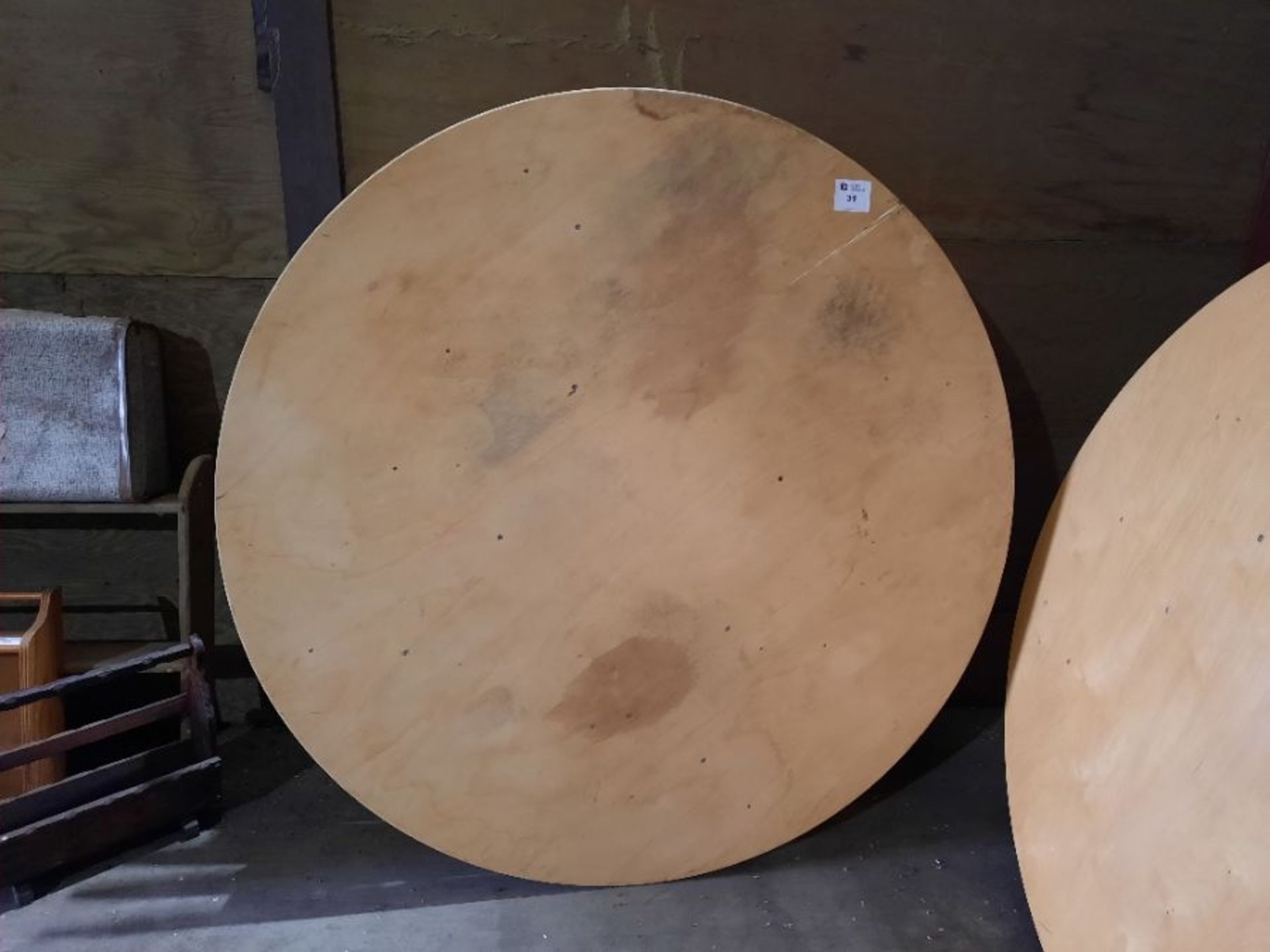 5no. round folding tables - approx. 167cm diameter