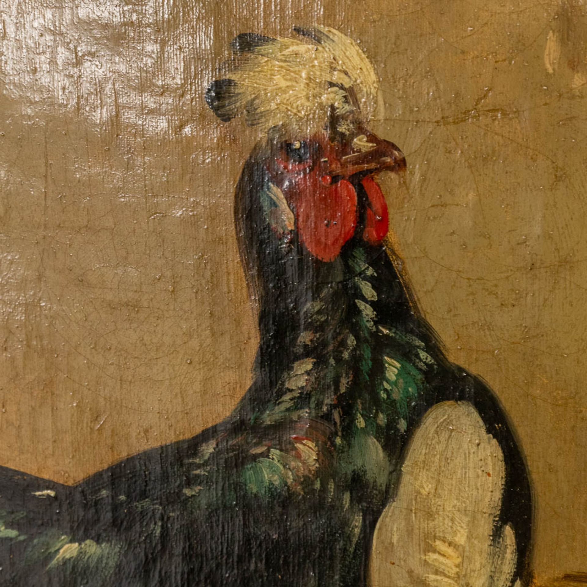 Henry SCHOUTEN (1857/64-1927) 'Chicken' oil on canvas. (W:90 x H:65 cm) - Image 5 of 9