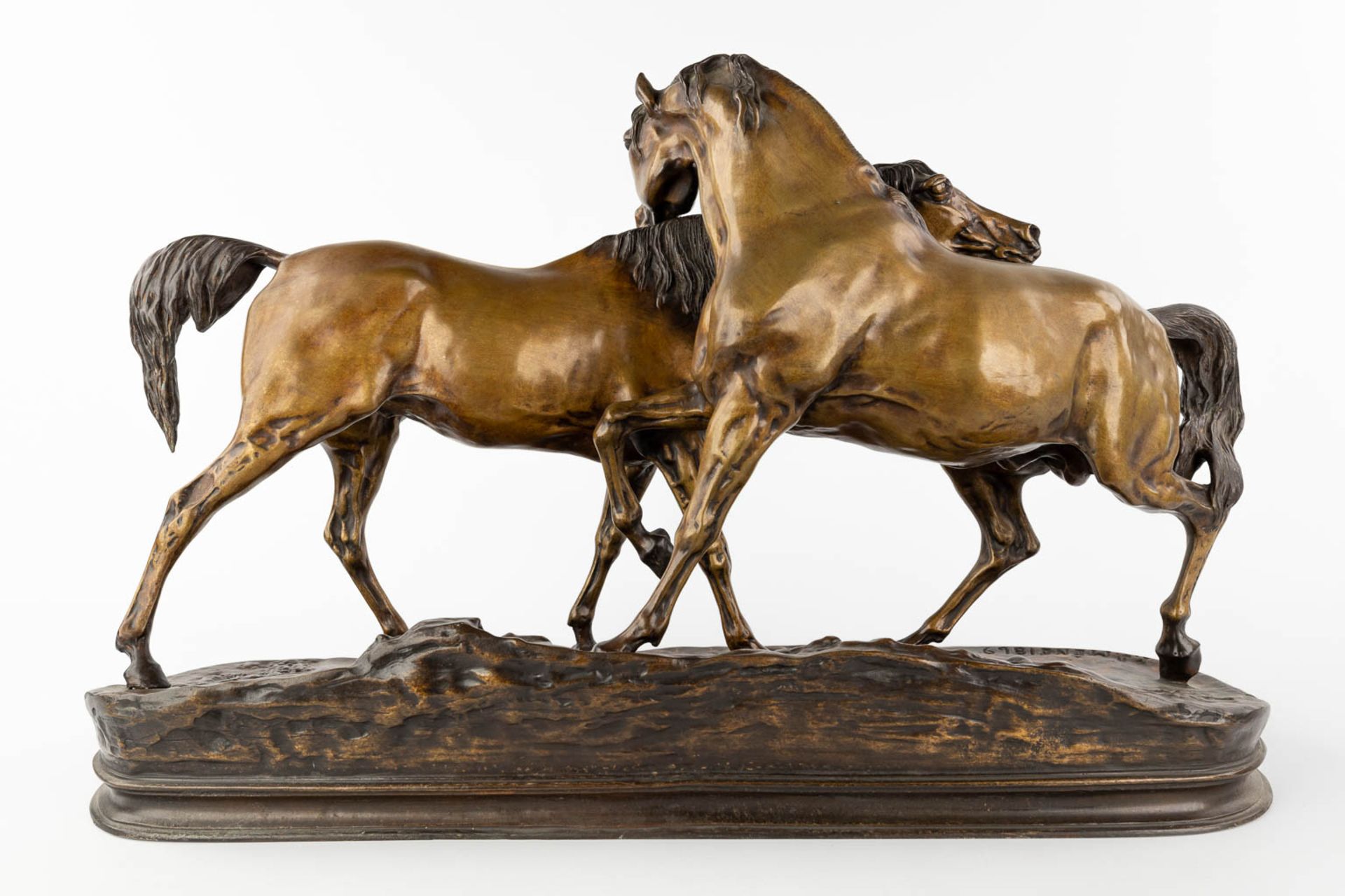 Pierre-Jules MÈNE (1810-1879)(After) 'Horses' patinated bronze, posthumously cast. (L:22 x W:70 x H: - Bild 8 aus 12