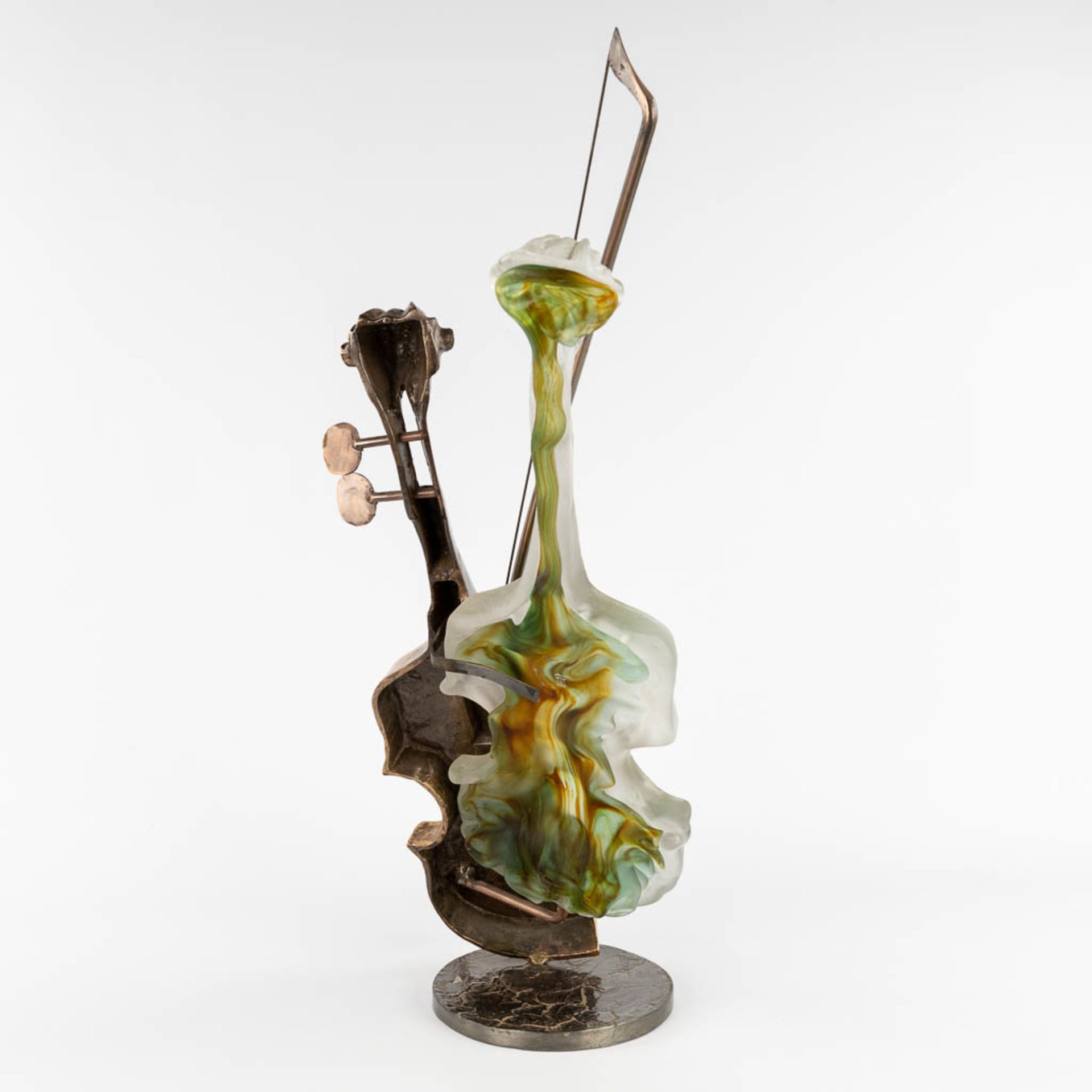 Yves LOHE (1947) 'Violin' bronze and glass. (L:26 x W:40 x H:72 cm) - Image 6 of 13