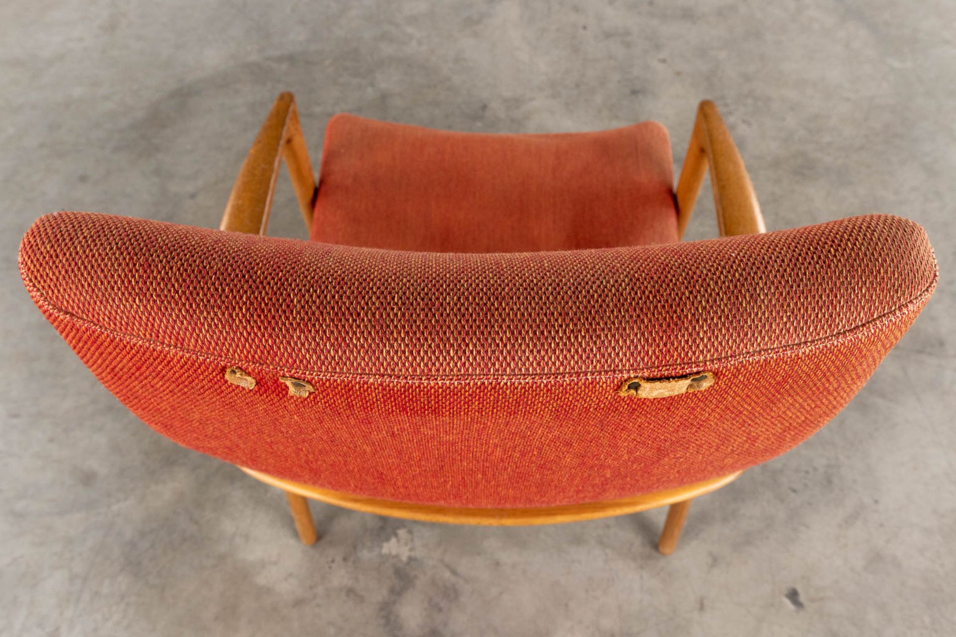 Alf SVENSSON (1923-1992) A mid-century 'Highback' armchair, wood and fabric. Circa 1960. (L:73 x W:8 - Image 11 of 13