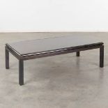 Belgo Chrome, a coffee table with tinted glass top. (L:60 x W:120 x H:36 cm)