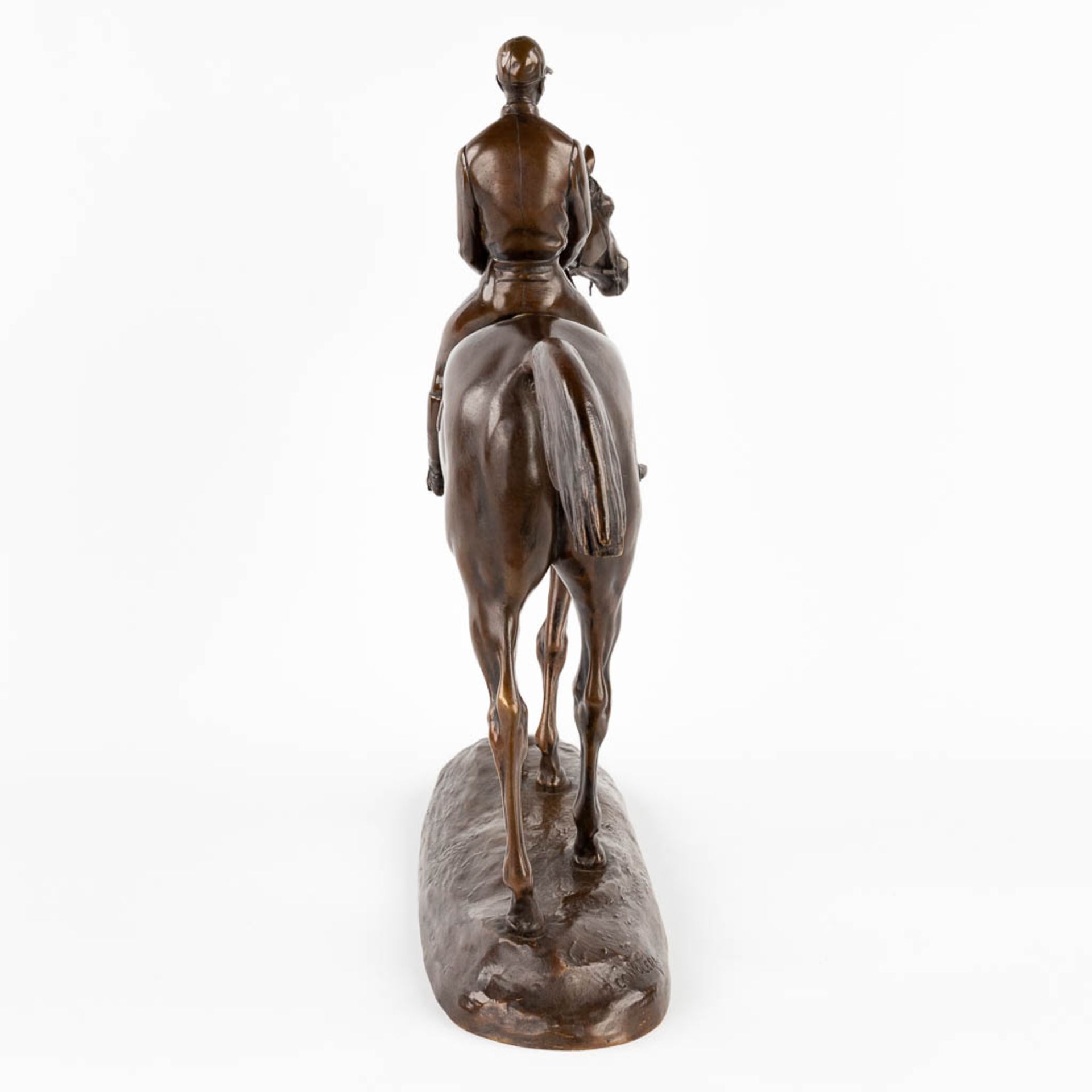 Paul COMOLÉRA (1818-c.1897) 'Horse with rider' patinated bronze. (L: 12 x W: 50 x H: 46 cm) - Bild 6 aus 10