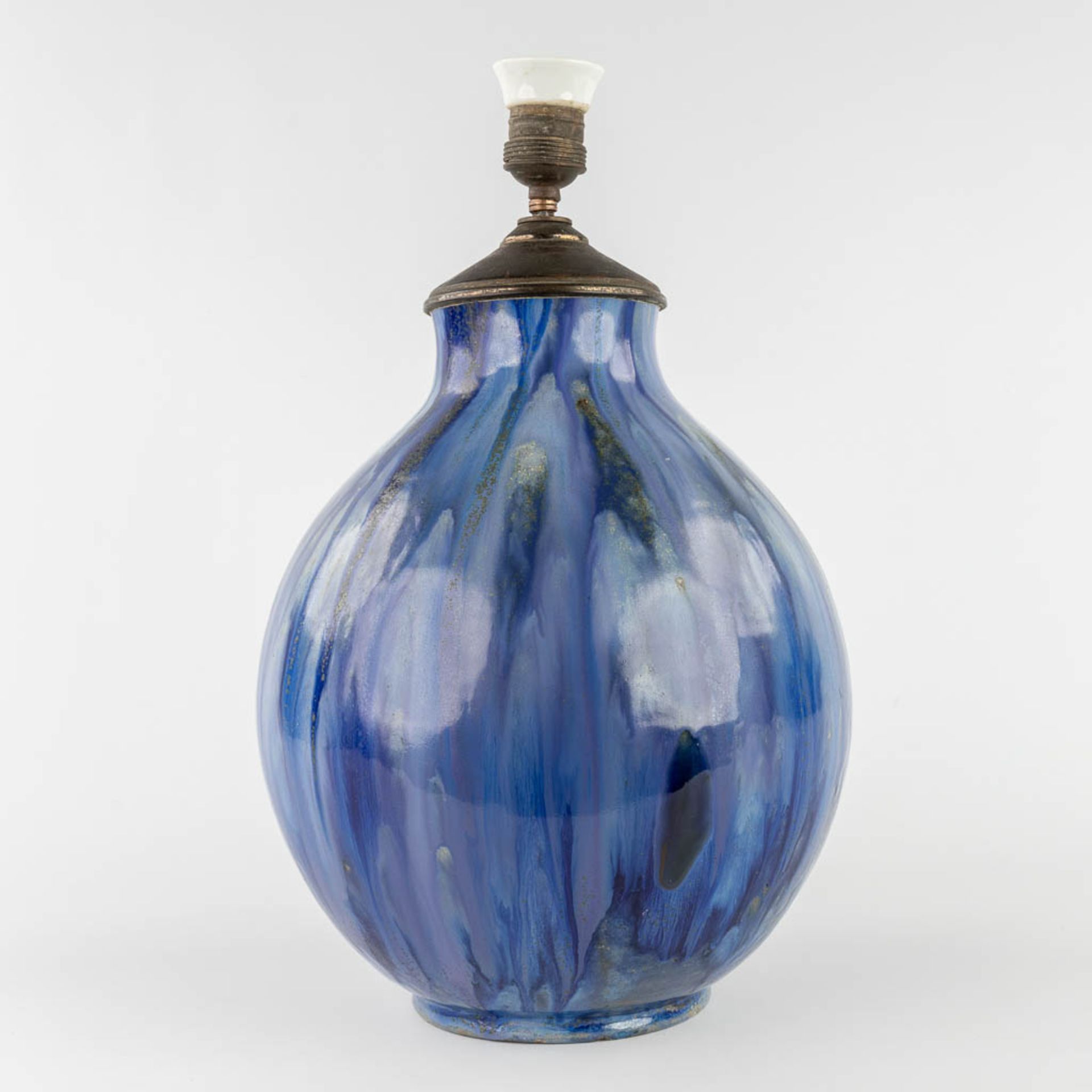 Roger GUERIN (1896-1954) 'Lamp base' glazed grès. (H:38 x D:26 cm)
