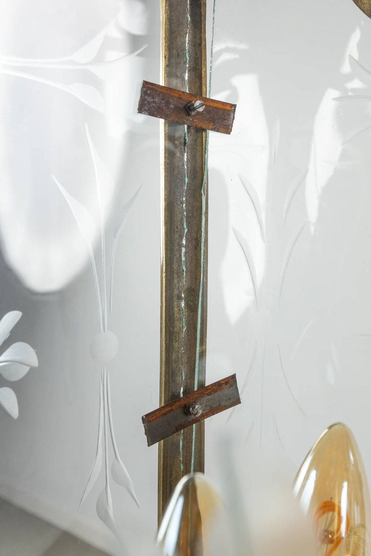 An antique lantern, bronze and glass. 20th C. (H:92 x D:45 cm) - Bild 16 aus 16