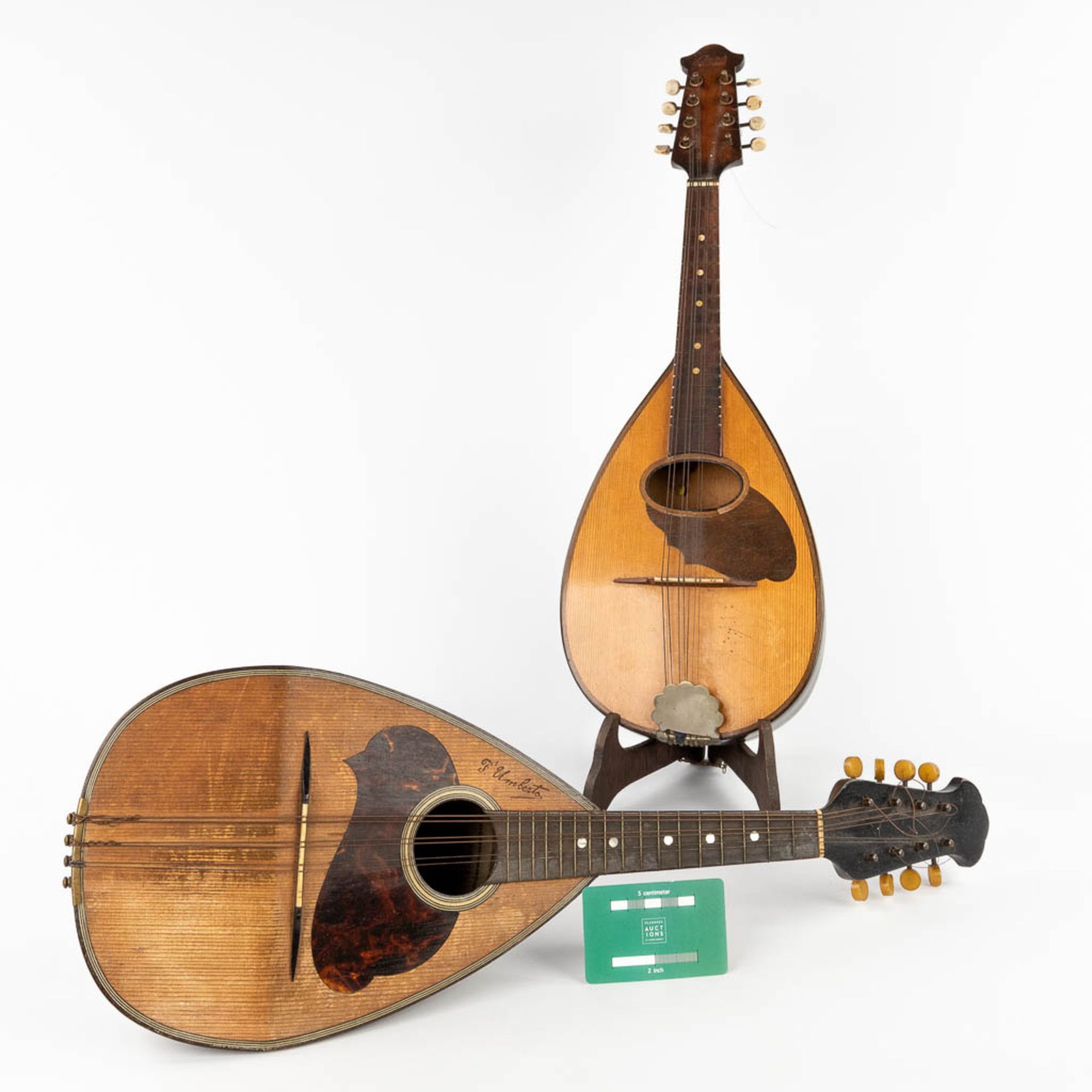 Two mandolines, of which one is marked Fratelli Umberto. (L:20 x W:60 x H:14 cm) - Image 2 of 20