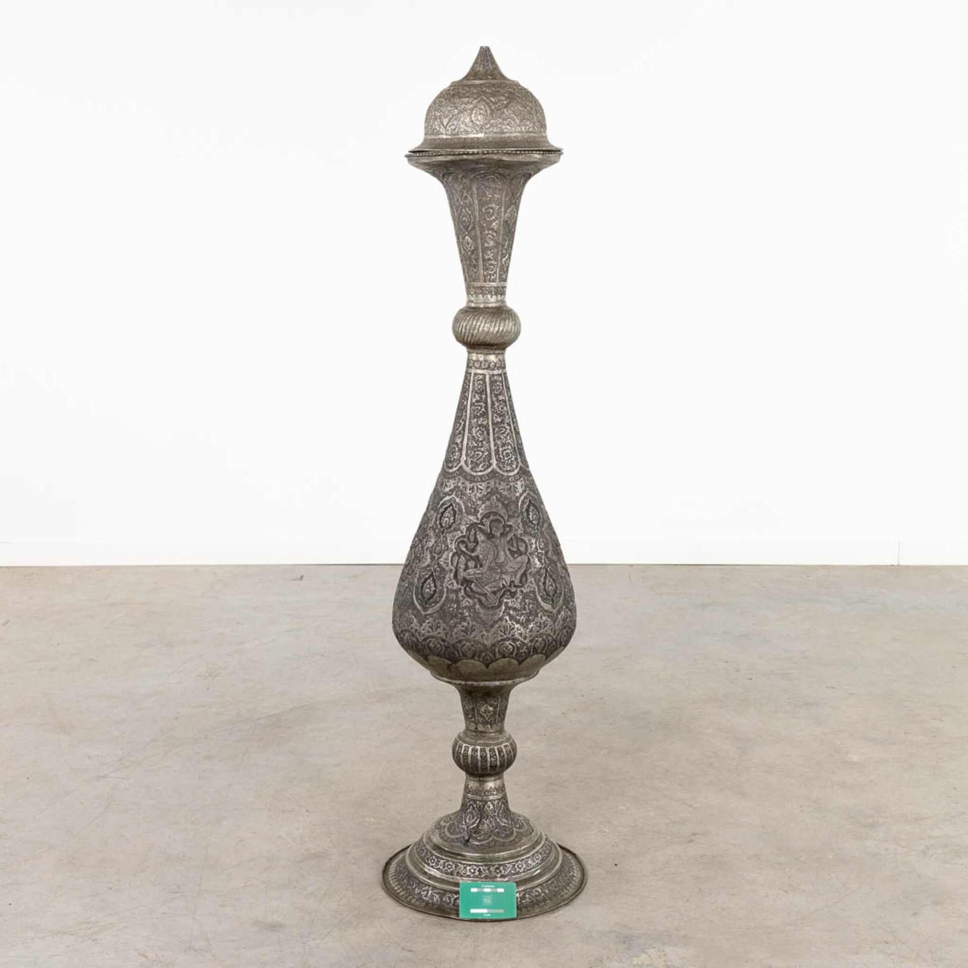 A large decorative vase, India. 19th C. (H:128 x D:32 cm) - Image 2 of 14