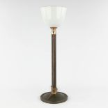 A desk lamp with opaline lampshade. Circa 1940. (H:71 x D:22 cm)