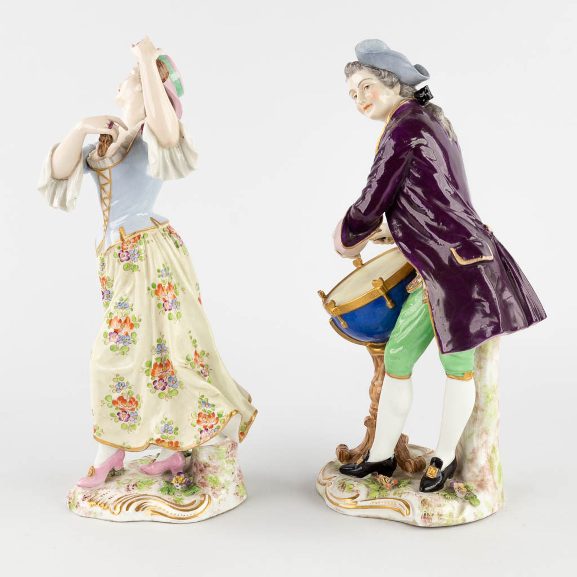 Meissen Porcelain mark, a dancing and musical couple. 19th C. (L:10 x W:14 x H:26 cm) - Image 20 of 20