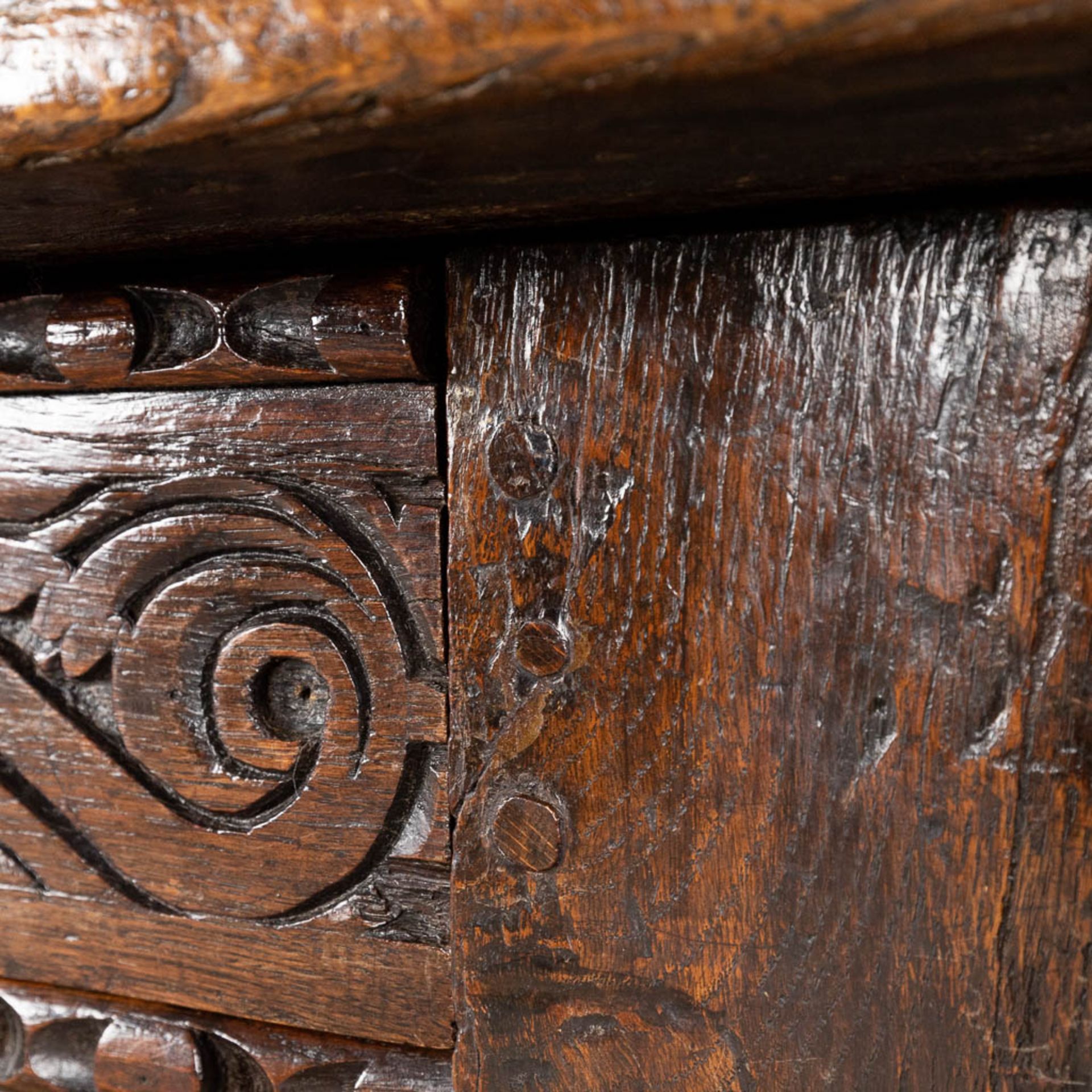 An antique payment table/side table. Oak, 18th C. (L:72 x W:142 x H:76 cm) - Bild 15 aus 16