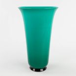 Venini Murano, a vase made of green glass. (H:27 x D:16,5 cm)