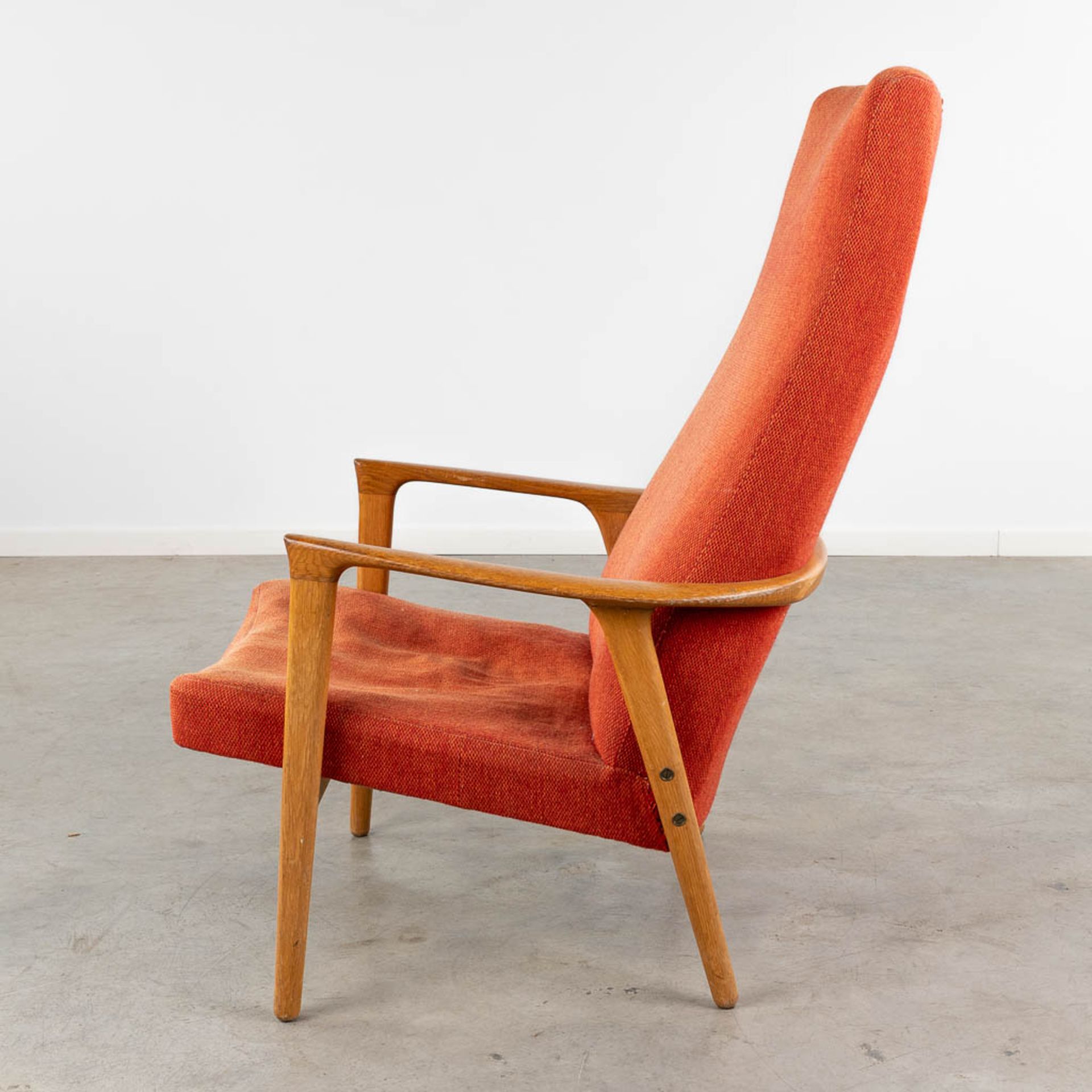 Alf SVENSSON (1923-1992) A mid-century 'Highback' armchair, wood and fabric. Circa 1960. (L:73 x W:8 - Image 5 of 13