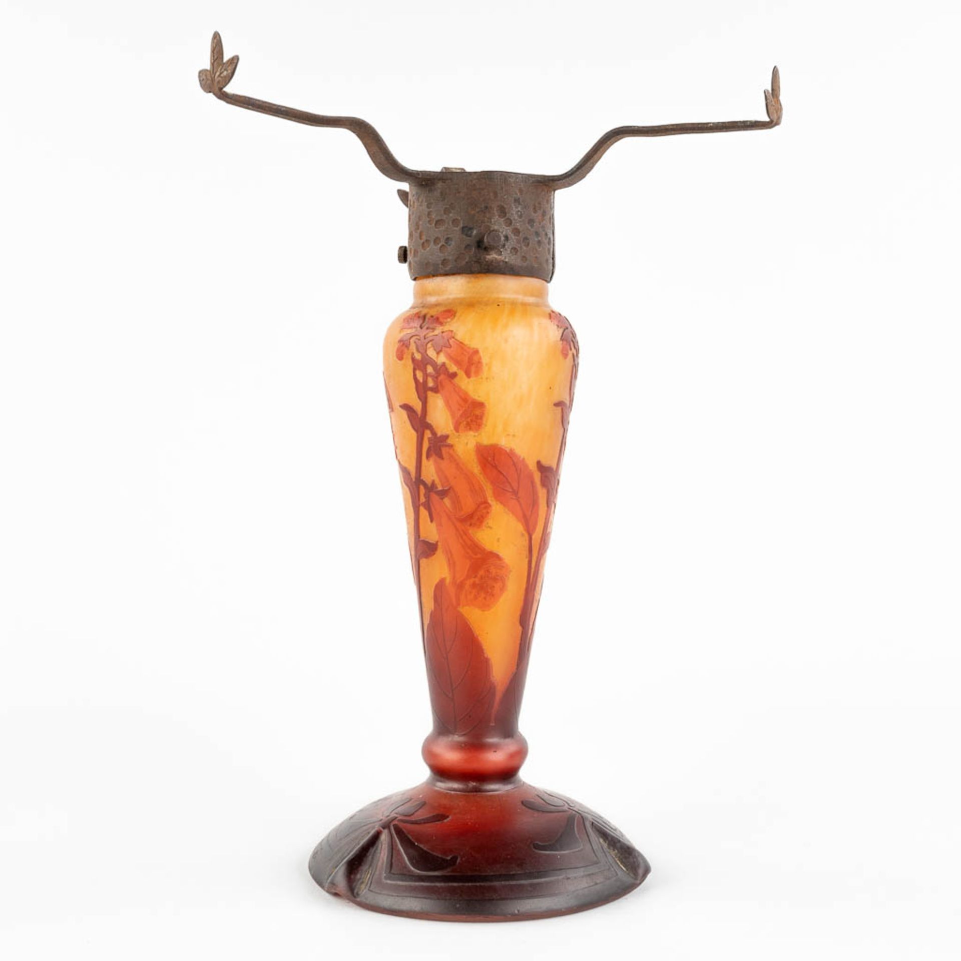 Daum Nancy, a Pâte De Verre base for a table lamp with 'Digitalis Flowers'. Art Deco, France. (H:26 - Image 6 of 13