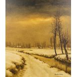 Emiel DE COOMAN (1922) 'Winter Landscape' oil on canvas. (W:60 x H:70 cm)