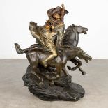 Georges COLIN (1876-1917) 'Faust and Mephisto riding past the Demons' exceptional bronze (L:40 x W:6